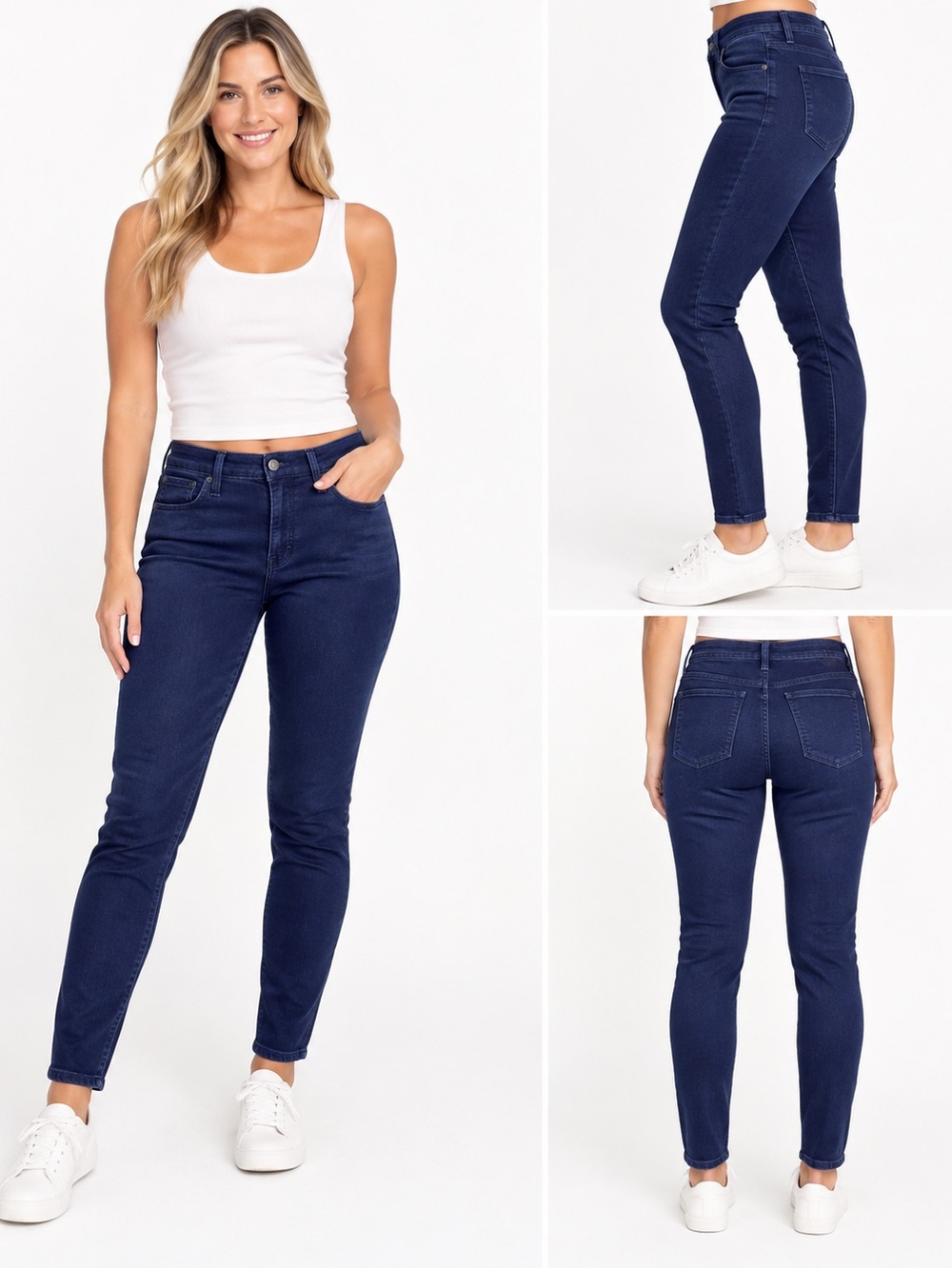 J.Crew 9” Mid-Rise Skinny Jeans Size 28 Dark Indigo Blue Stretch Denim Slim fit